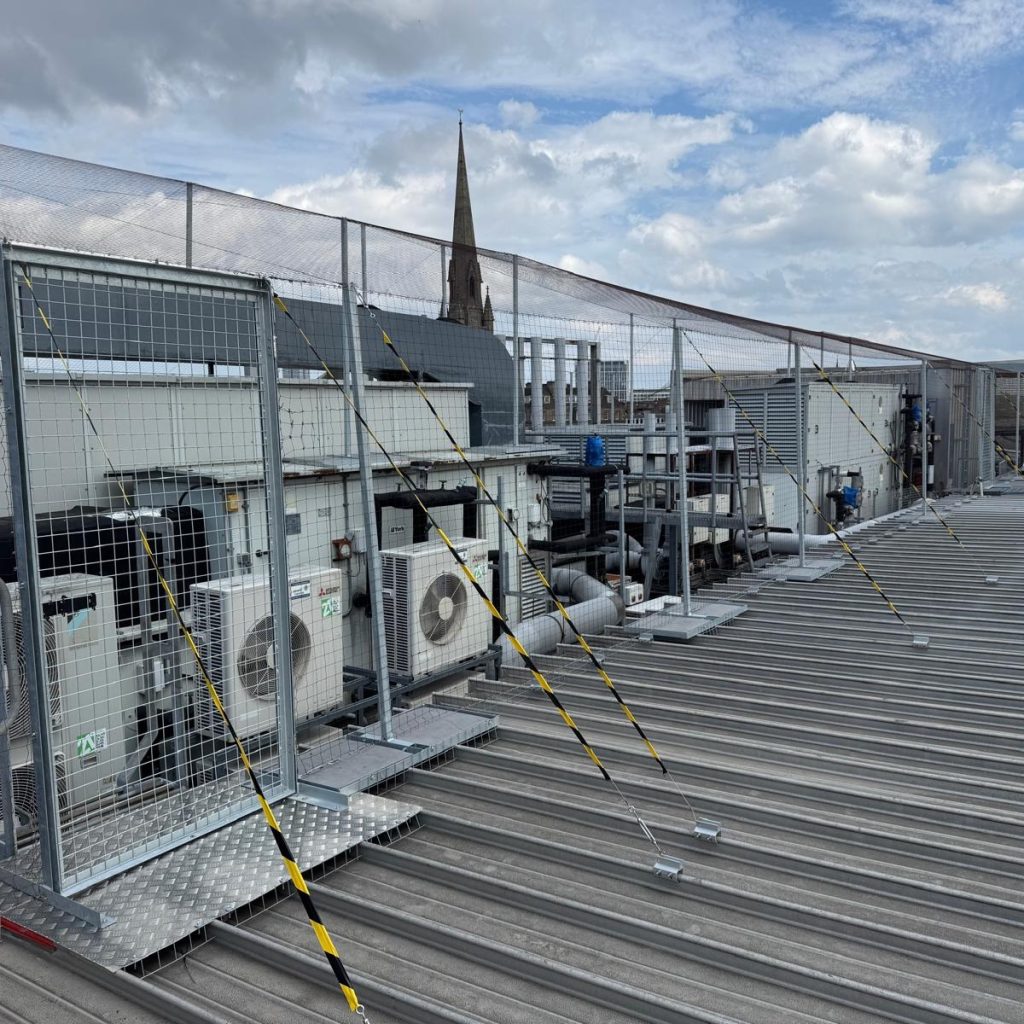 Pigeon netting on a commercial site